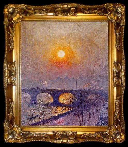 framed  Emile Claus Sunset over Waterloo Bridge, ta009-2